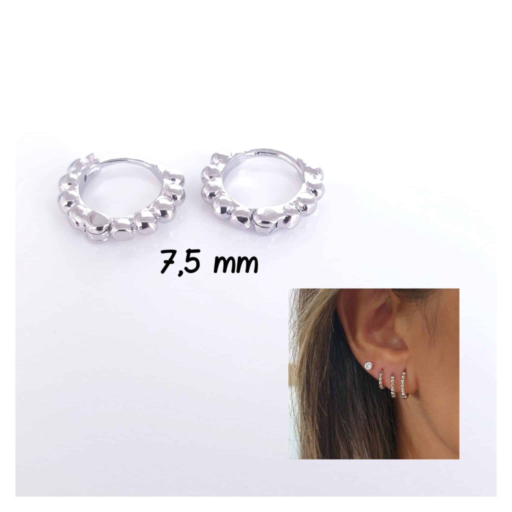 Pendientes basic bolitas XS de plata de ley