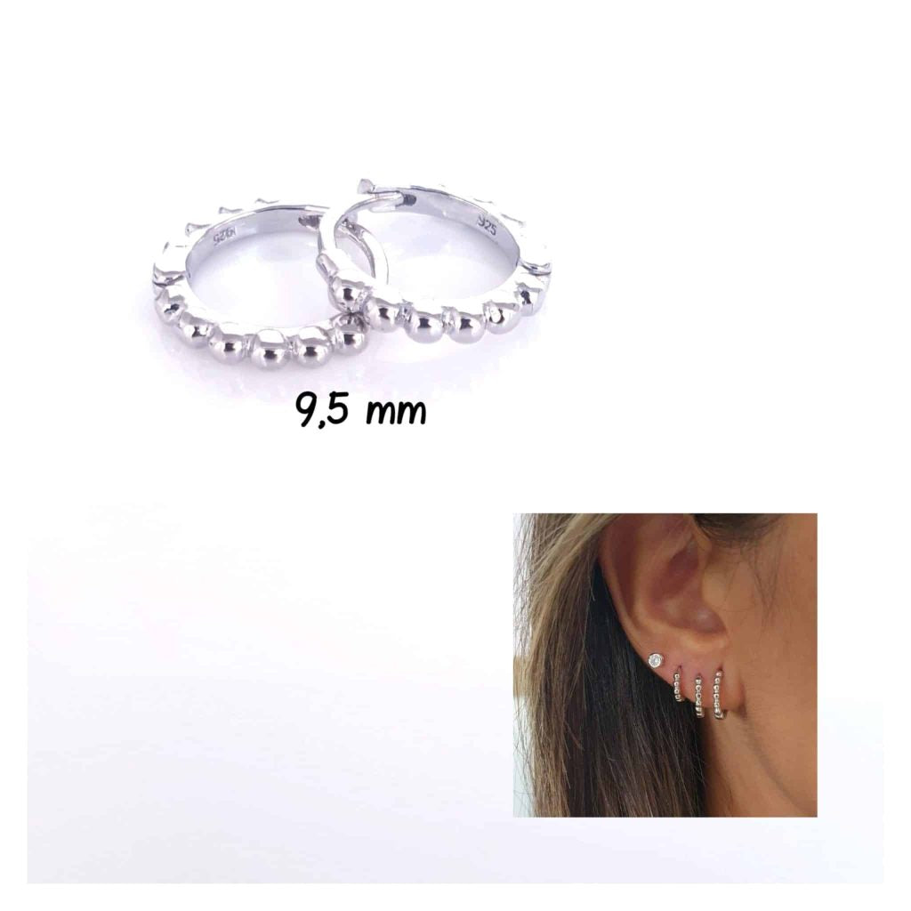 Pendientes basic bolitas M de plata de ley