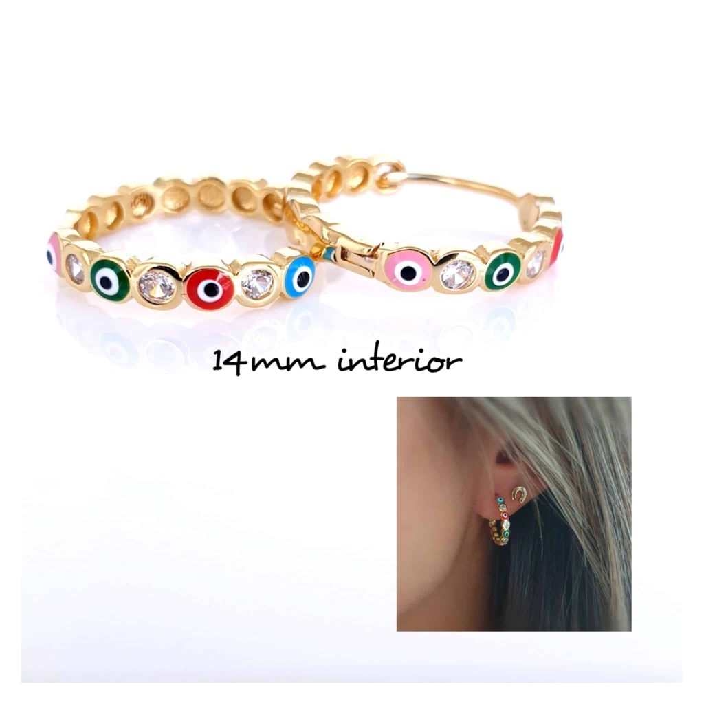 Pendientes ojitos oro L de 14 quilates