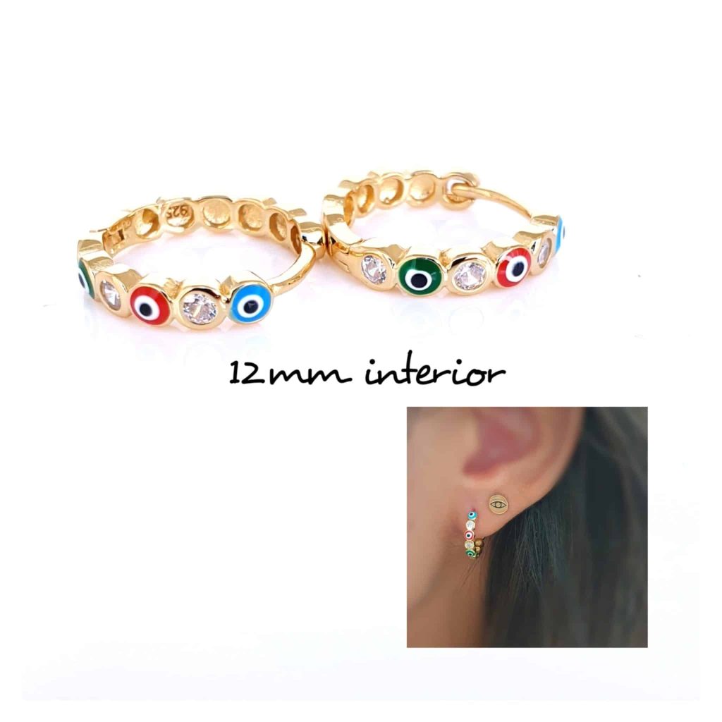 Pendientes ojitos oro M de 14 quilates