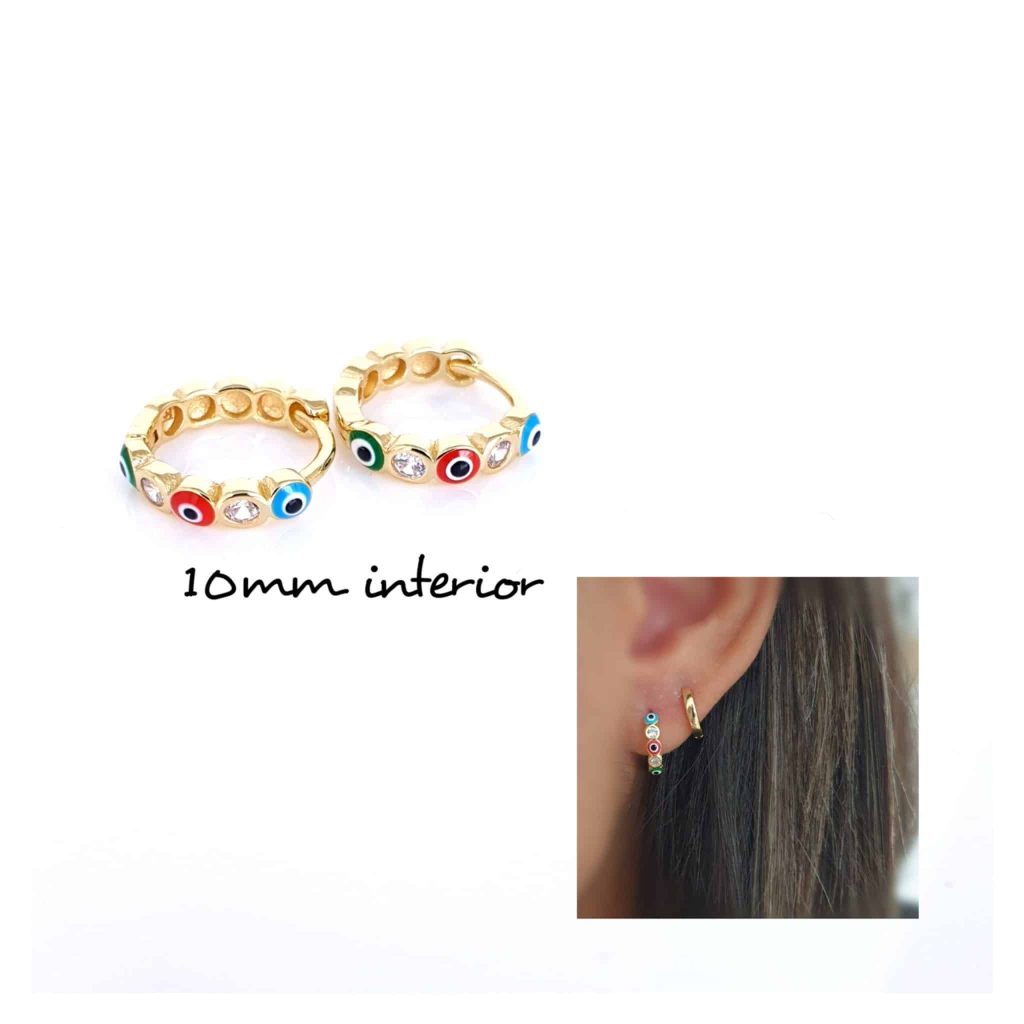 Pendientes ojitos oro S de 14 quilates