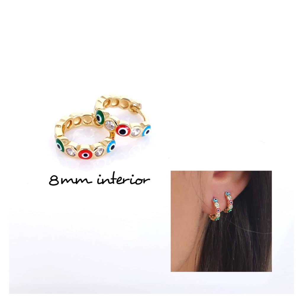 Pendientes ojitos oro XS de 14 quilates