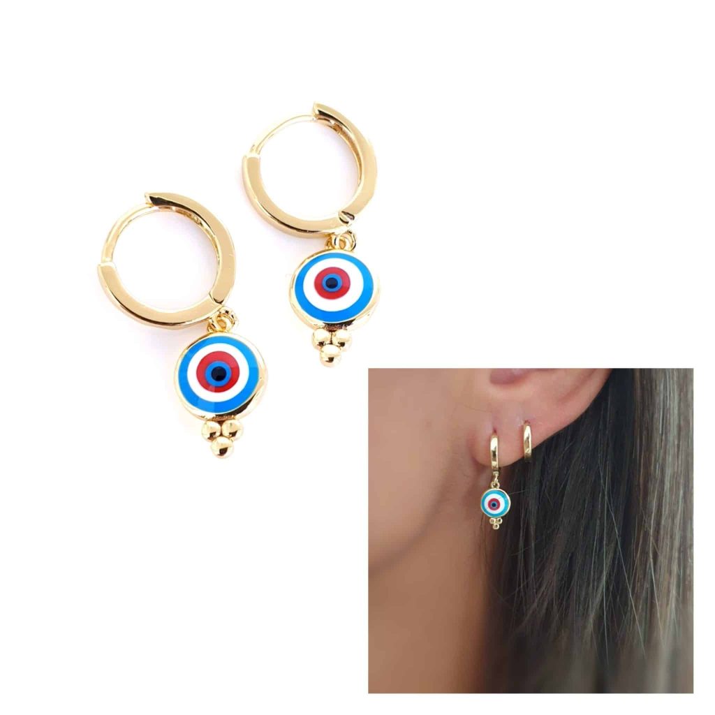 Pendientes ojos oro de 14 quilates