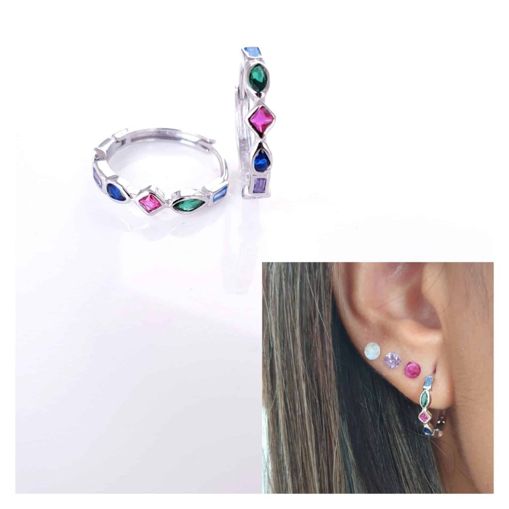 Pendientes Lía de plata de ley