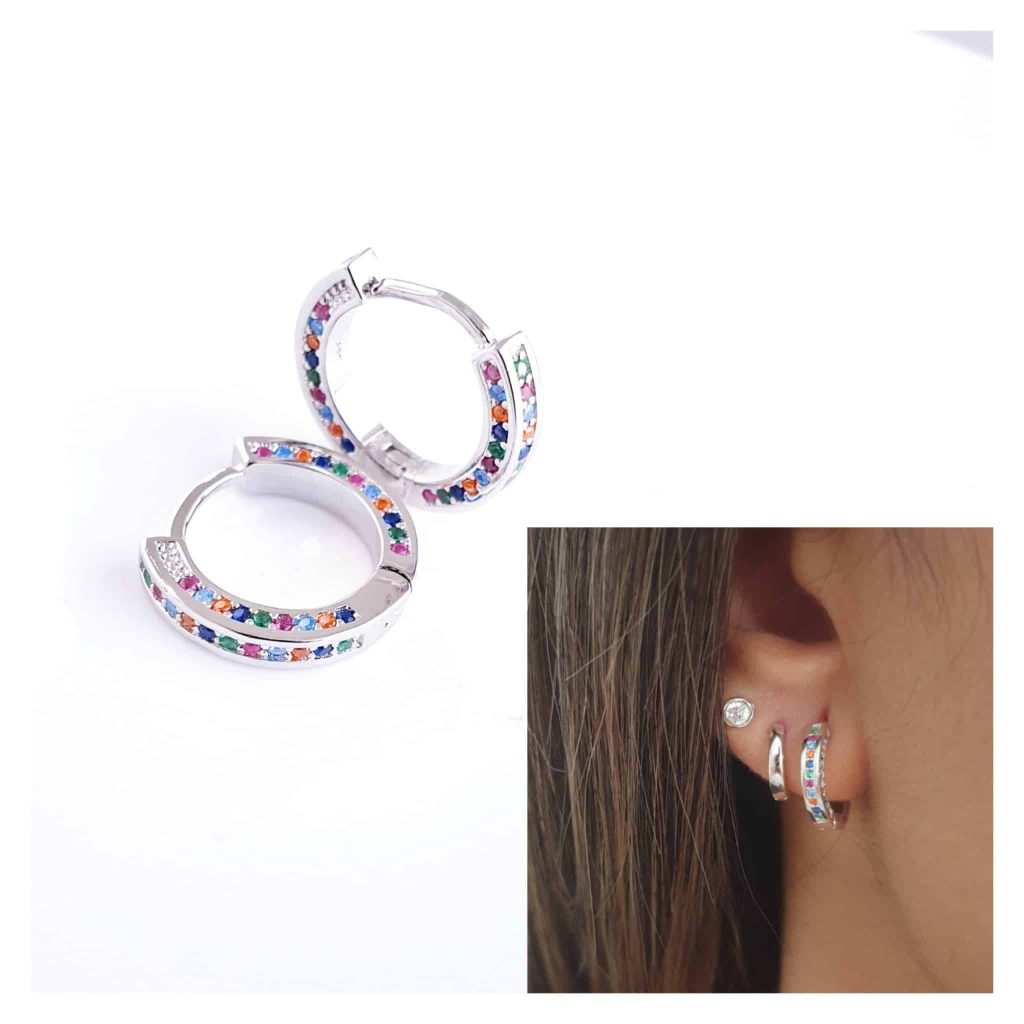 Pendientes Iris de plata de ley