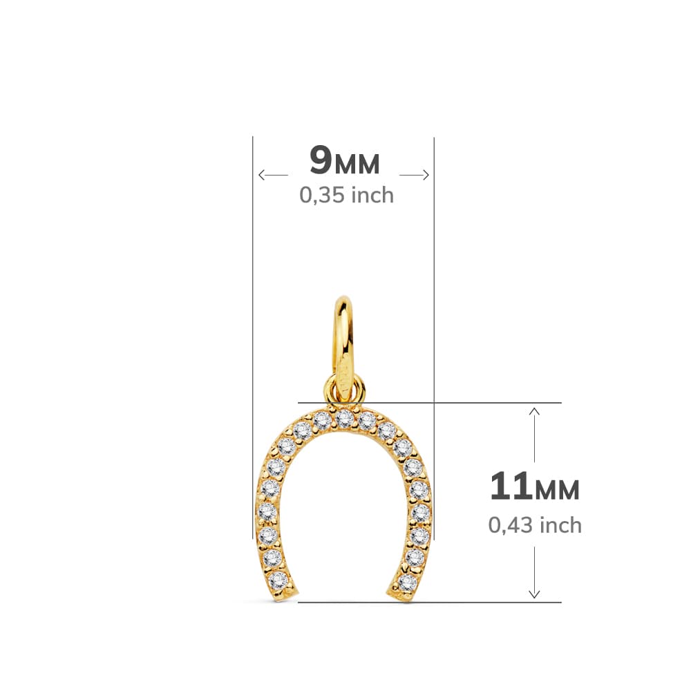18K COLGANTE AMULETO ORO AMARILLO HERRADURA 11X9 MM