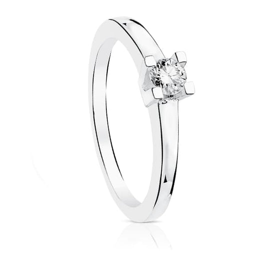 18K SOLITARIO ORO BLANCO DIAMANTE TALLA BRILLANTE 0.200 QTS. SI-H