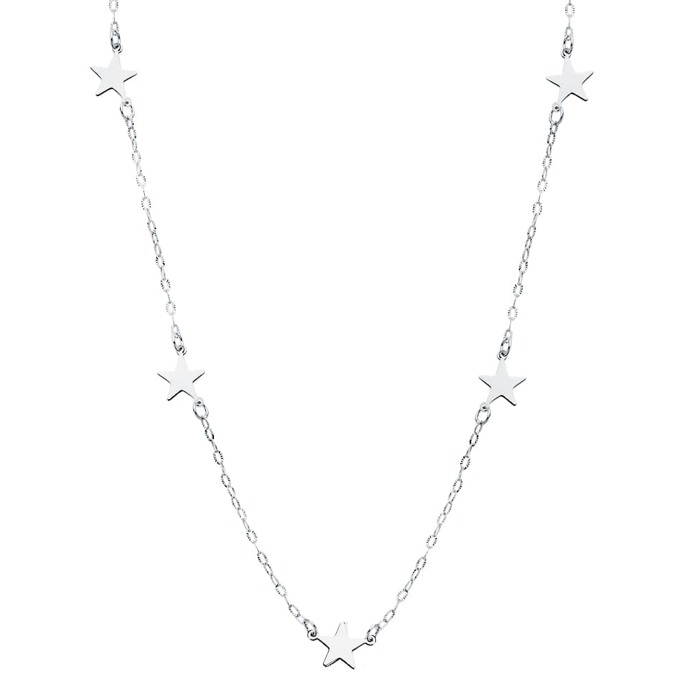18K GARGANTILLA ESTRELLAS ORO BLANCO 42CM