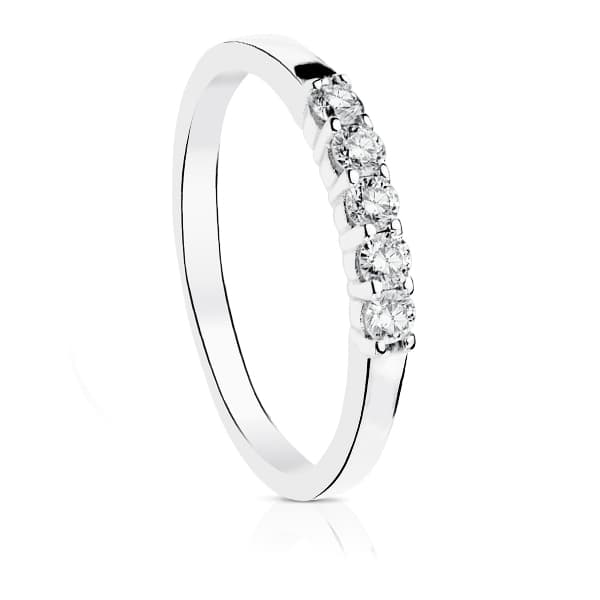 18K ALIANZA O ANILLO DE DIAMANTES DE LABORATORIO TALLA BRILLANTE ORO BLANCO 0,300 QTS. PUREZA VS2 COLOR G