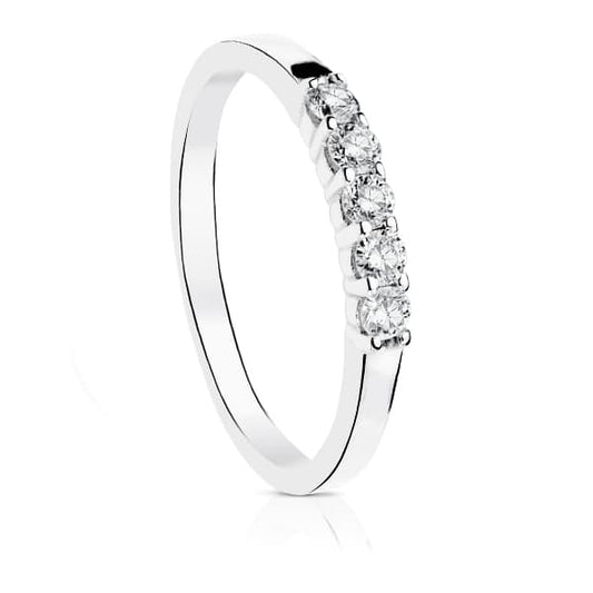18K ALIANZA O ANILLO DE DIAMANTES DE LABORATORIO TALLA BRILLANTE ORO BLANCO 0,300 QTS. PUREZA VS2 COLOR G