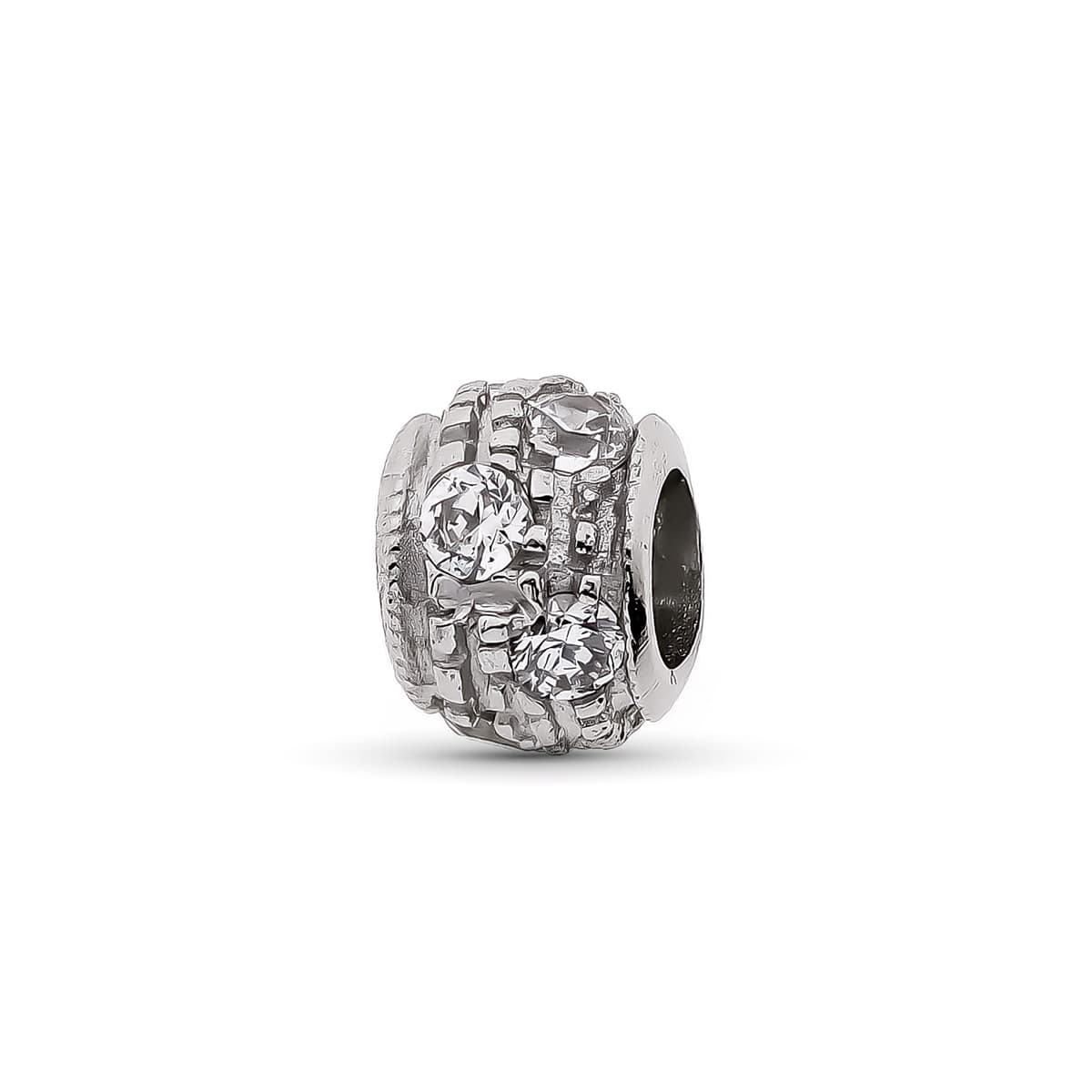 18K COLGANTE ORO BLANCO BOLA 6X5 MM