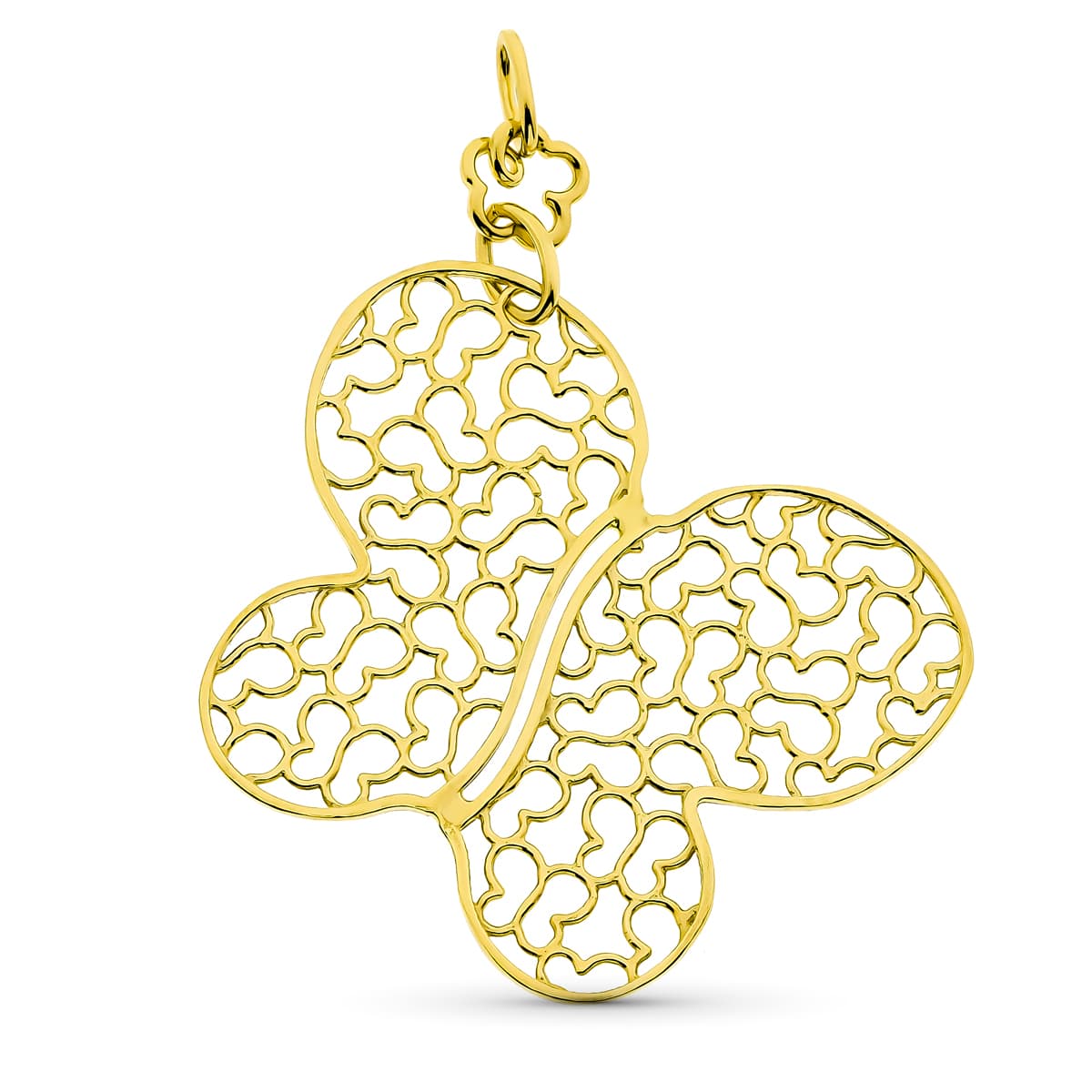 18K COLGANTE ORO AMARILLO MARIPOSA CALADO 40X33 MM