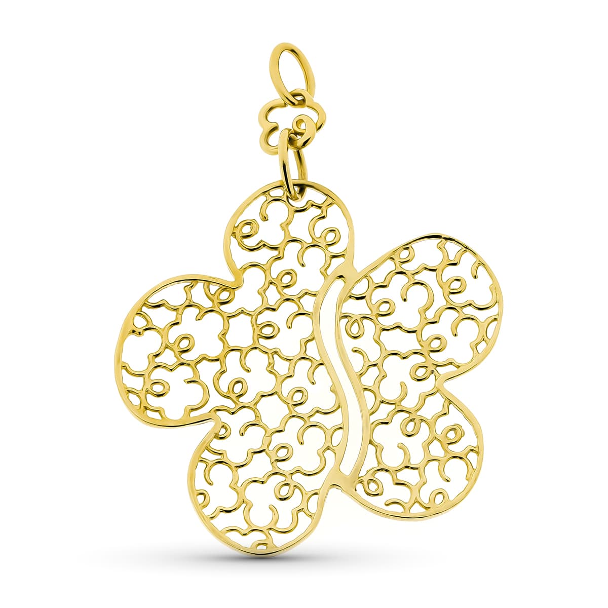 18K COLGANTE ORO AMARILLO FLOR CALADA 37X40 MMÇ