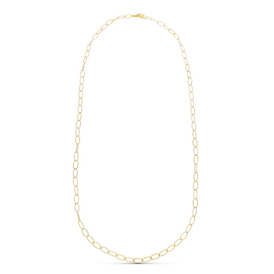 18K GARGANTILLA ORO AMARILLO ESLABON DIAMANTADO 80CM