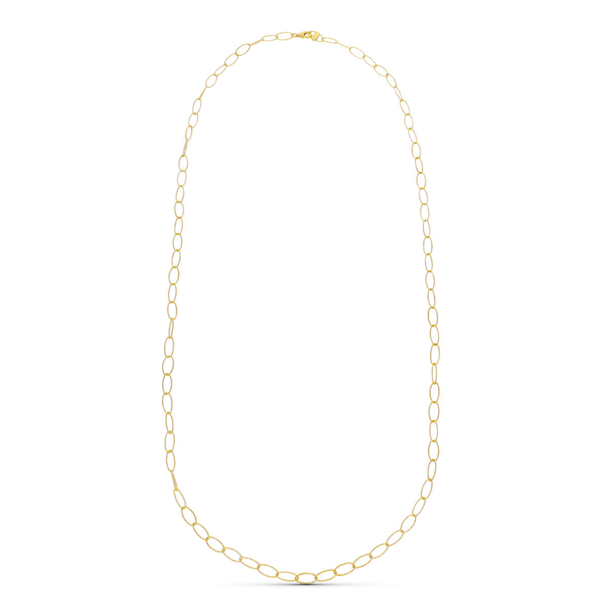 18K GARGANTILLA ORO AMARILLO ESLABON DIAMANTADO 80CM