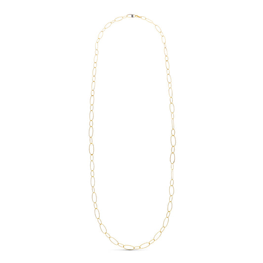 18K GARGANTILLA ORO AMARILLO ESLABON DIAMANTADO 80CM