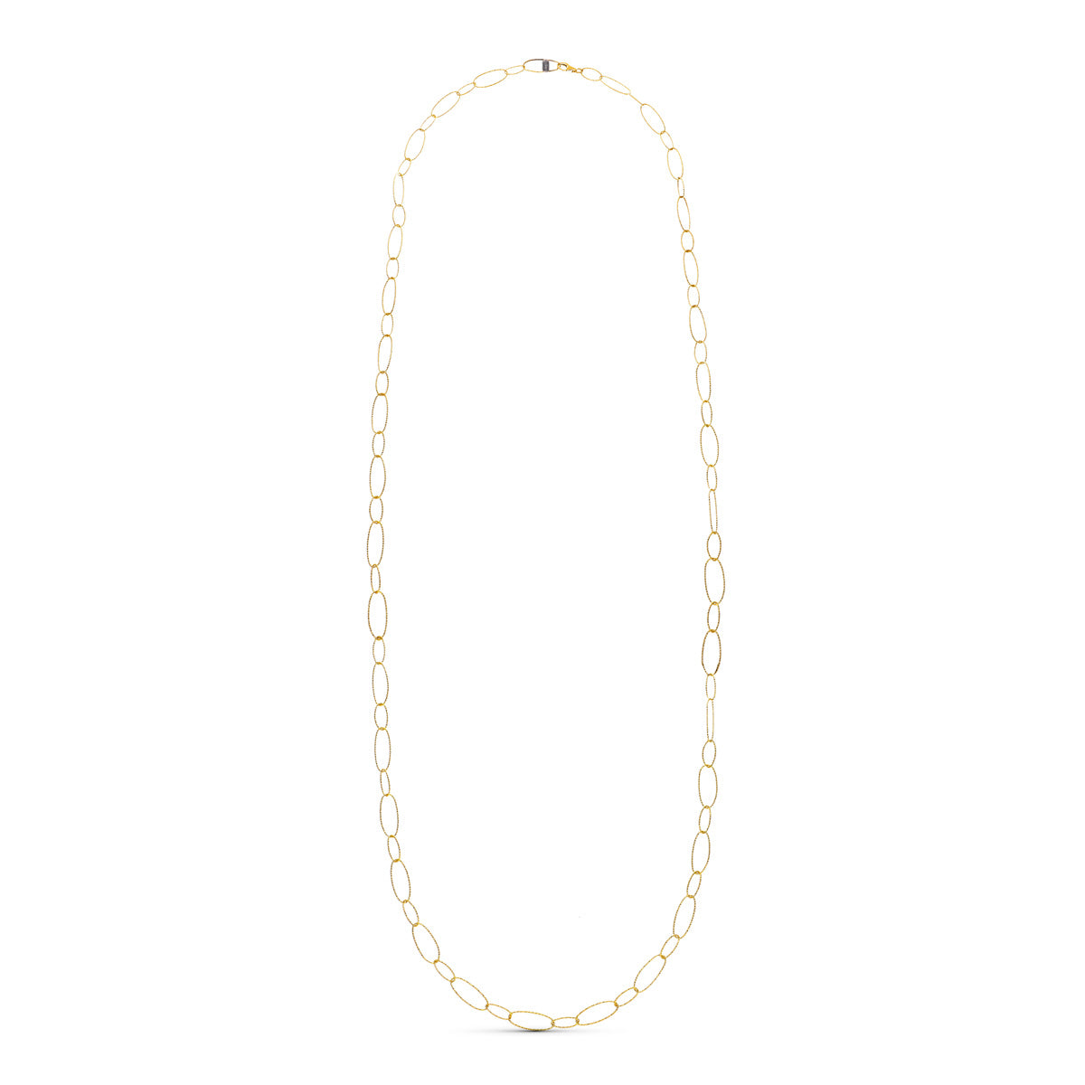 18K GARGANTILLA ORO AMARILLO ESLABON DIAMANTADO 80CM