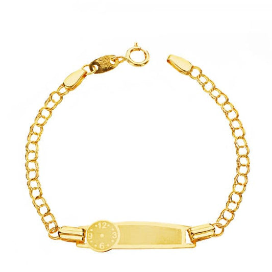 18K PULSERA ESCLAVA ORO AMARILLO BEBE RELOJ CHAPA: 21,4 X 4,8 MM. LARGO: 12 CM. ANCHO ESLABON HUNGARA: 2 MM