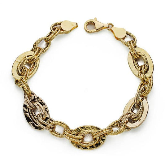 Pulsera Bicolor 19,5 cm 18K