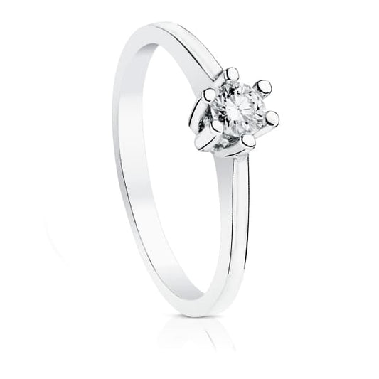 18K SOLITARIO ORO BLANCO DIAMANTE 0.30 QTES SI-H