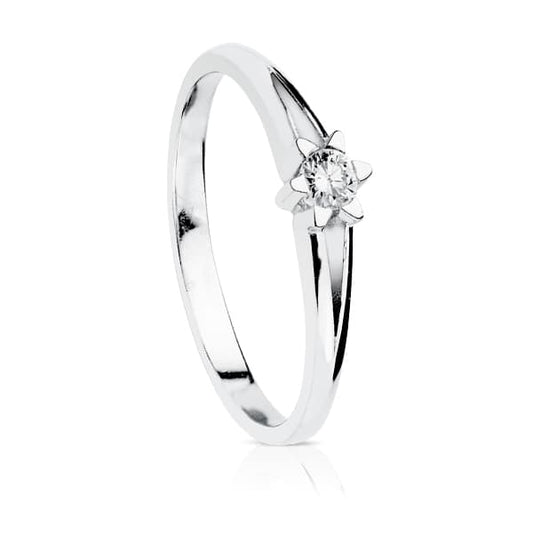 18K SOLITARIO DIAMANTE ORO BLANCO 0.150 QTS. SI-H