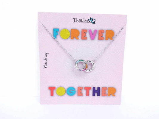 Collar forever together ( juntos para siempre ) de plata de ley