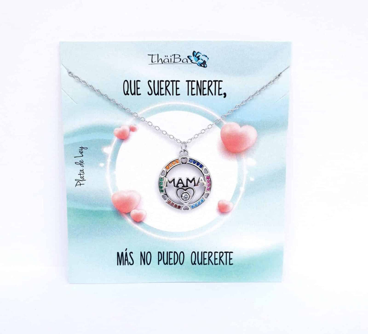 Collar mamá círculo de plata de ley - vista adicional