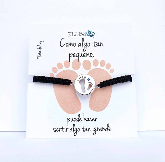 Pulsera pies niño de plata de ley