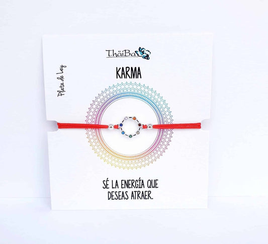 Pulsera hilo rojo karma de plata de ley