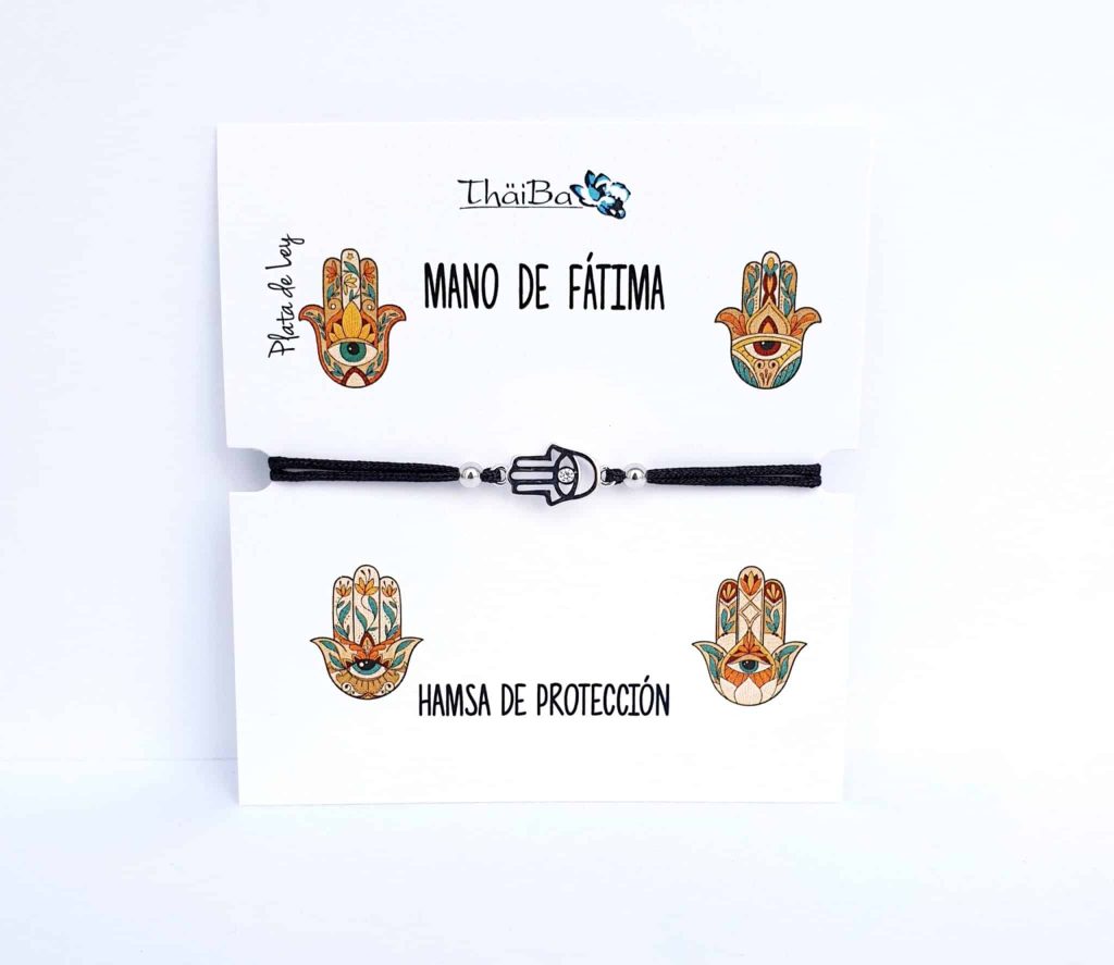 Pulsera hilo mano de Fátima de plata de ley