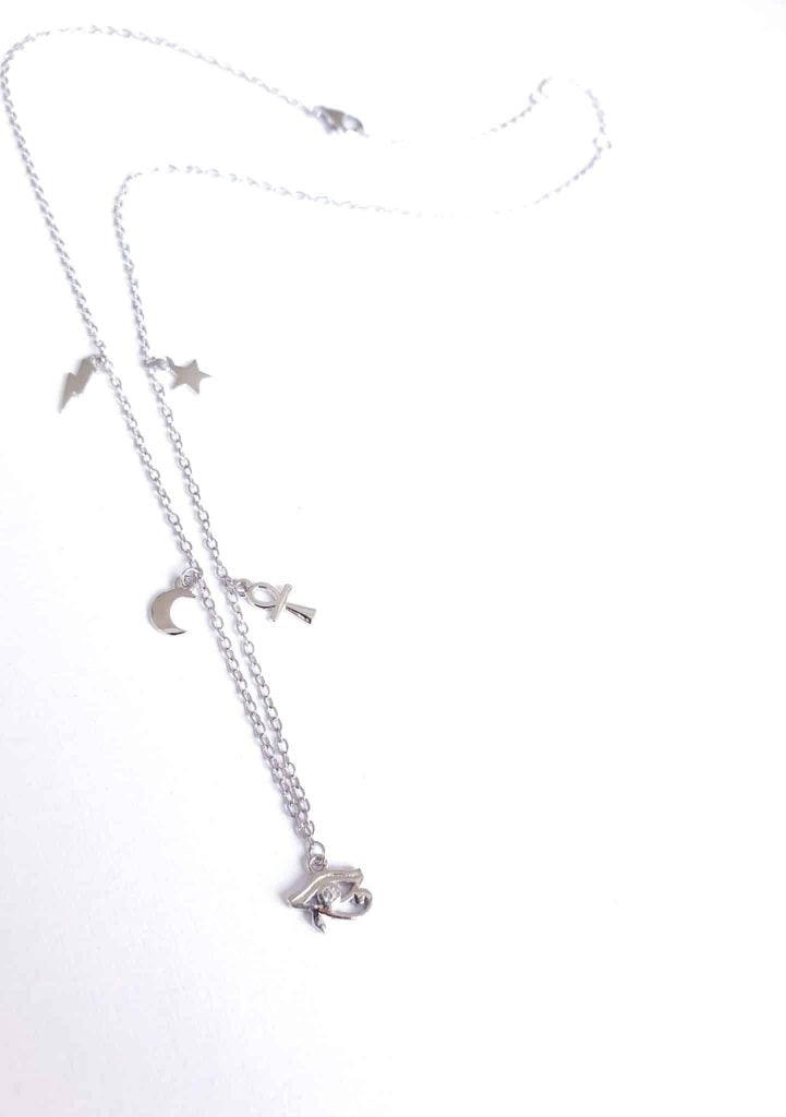 Collar ojo Horus de plata de ley