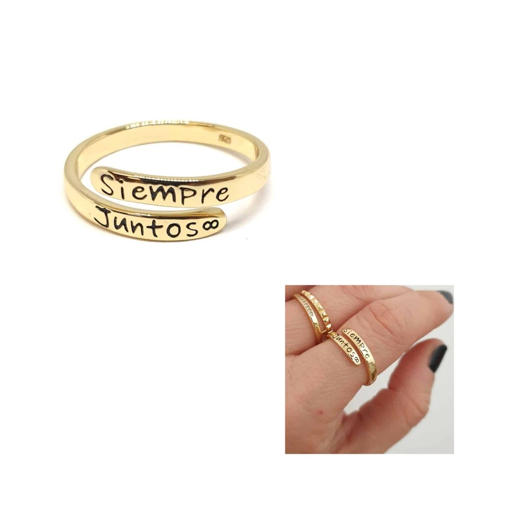 Anillo siempre juntos oro de 14 quilates