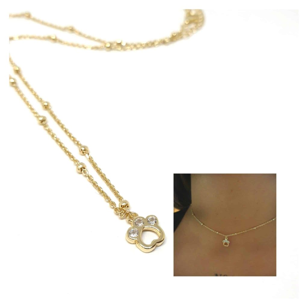 Collar chocker huella oro de 14 quilates