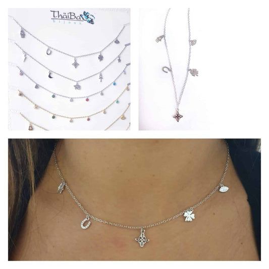 Collar nudo y suerte de plata de ley - Joyería Zafir