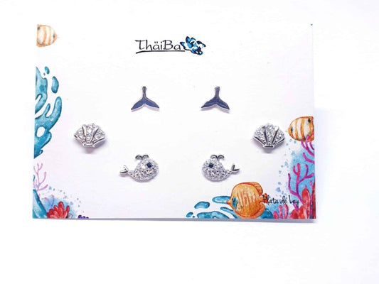 Pendientes océano de plata de ley - Joyería Zafir