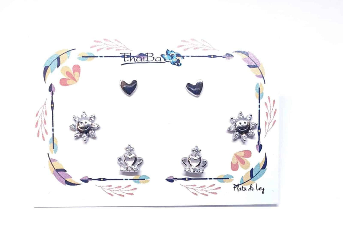 Pendientes queen de plata de ley - vista adicional