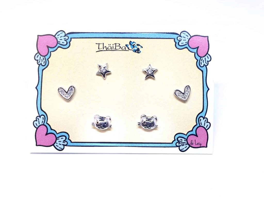 Pendientes pack funny de plata de ley