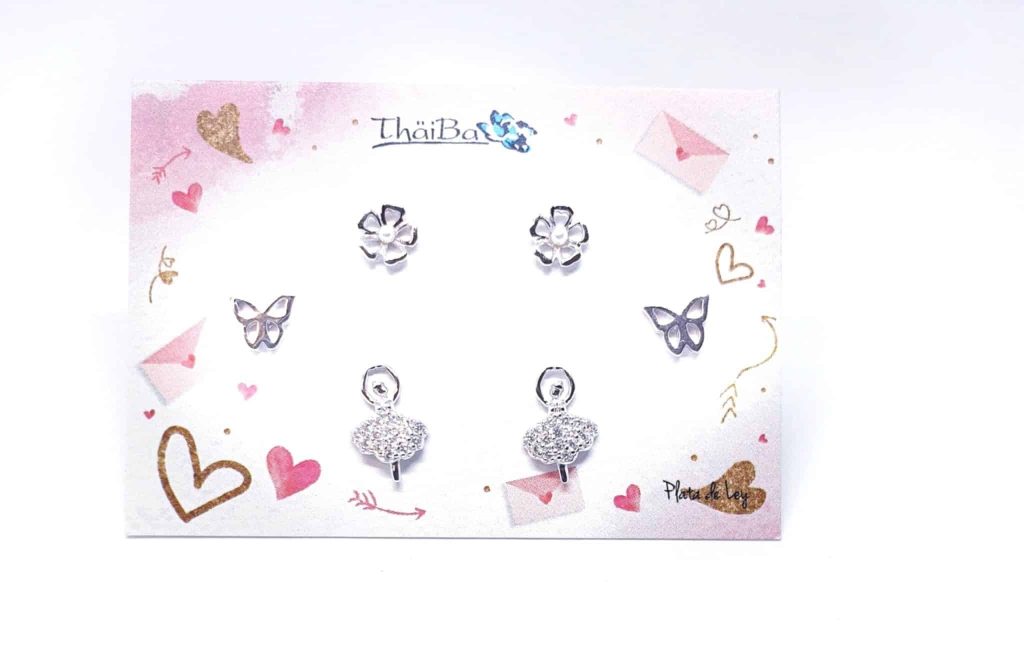 Pendientes pack bailarina de plata de ley
