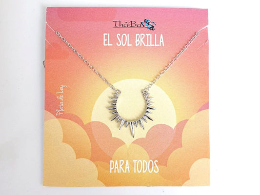 Collar sol naciente de plata de ley - Joyería Zafir