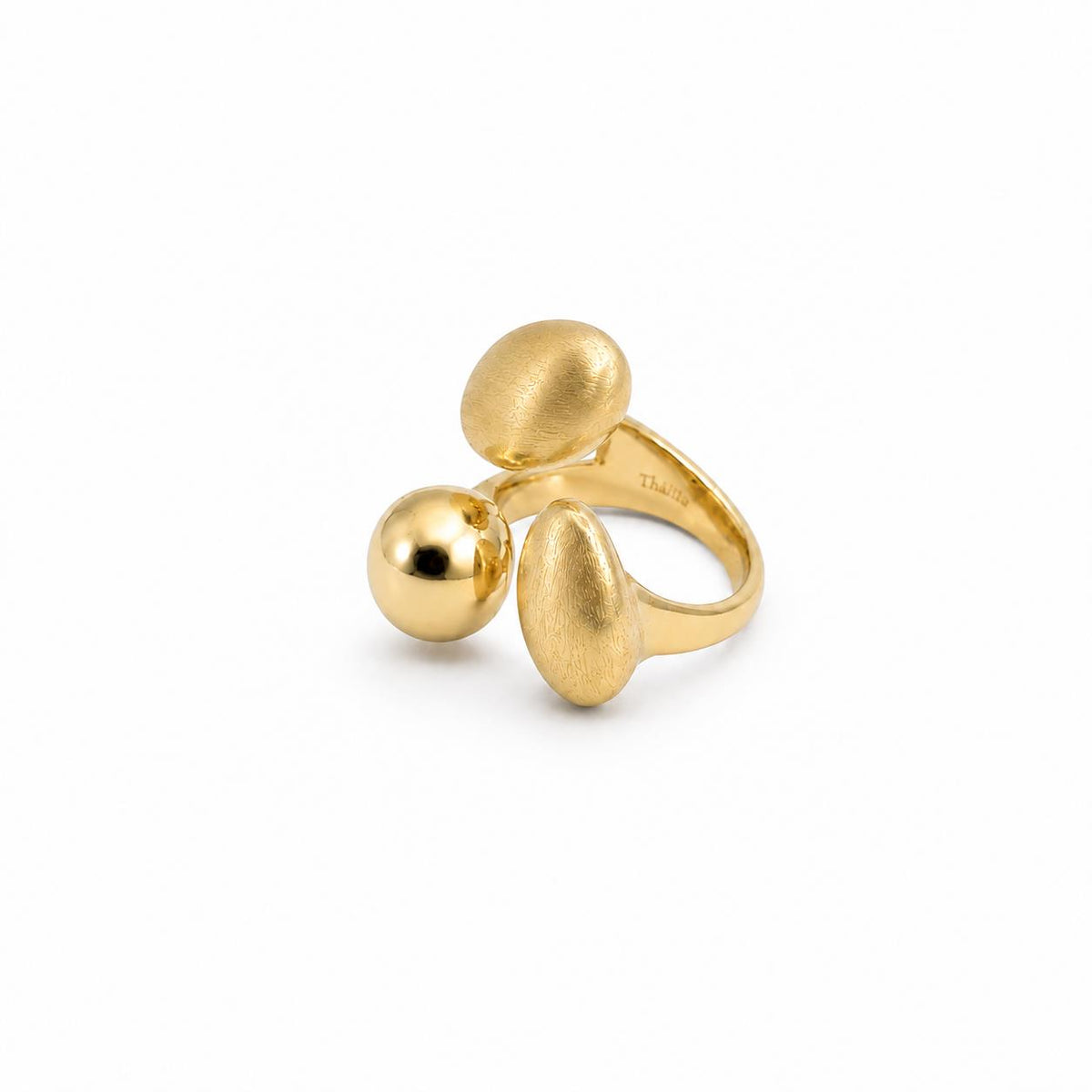 Anillo lúa de aleación de metales con baño de oro de 14 quilates - Joyería Zafir