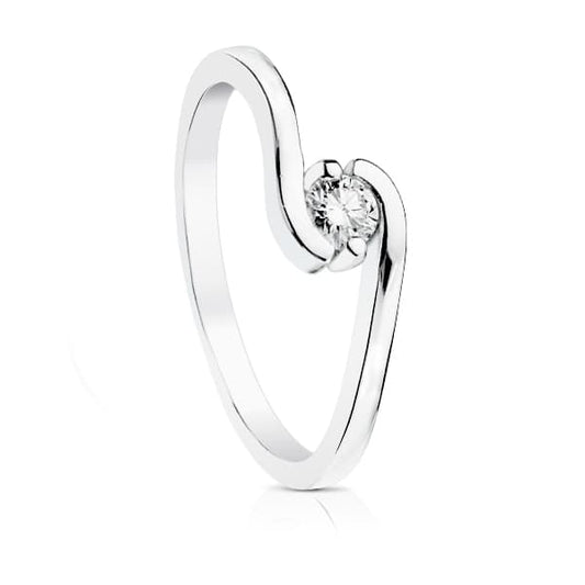 Solitario Diamante Talla Brillante 0,150 Qts. Si-h de oro blanco 18K