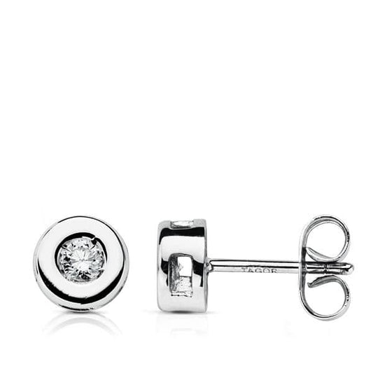 18K PENDIENTES ORO BLANCO DIAMANTES LABORATORIO 0,160 QTS. VS2-G. MEDIDA: 6 MM. CIERRE PRESION
