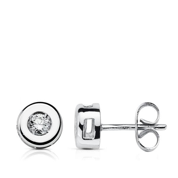 18K PENDIENTES ORO BLANCO DIAMANTES LABORATORIO 0,220 QTS. VS2-G. MEDIDA: 6,5 MM. CIERRE PRESION