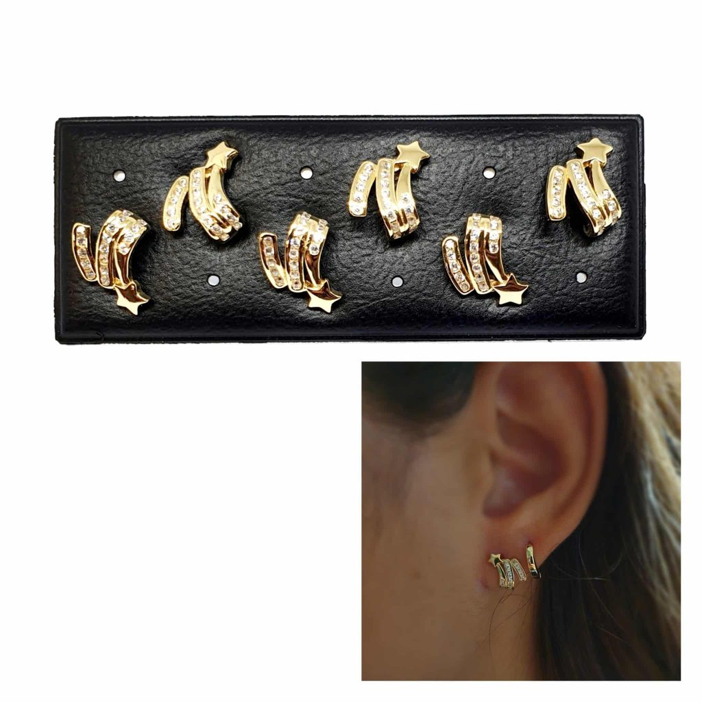 Pendientes destello oro de 14 quilates