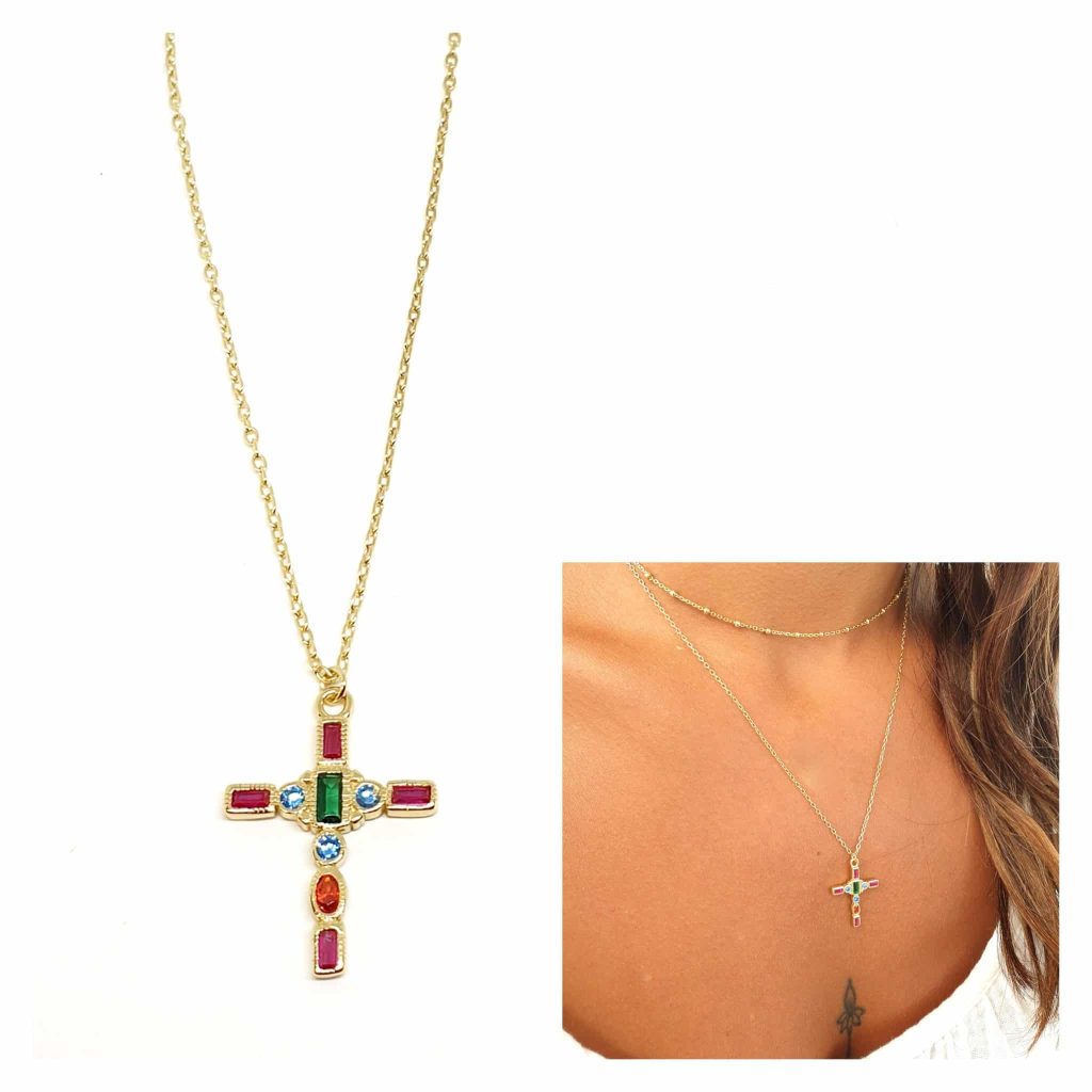 Collar cruz oro de 14 quilates