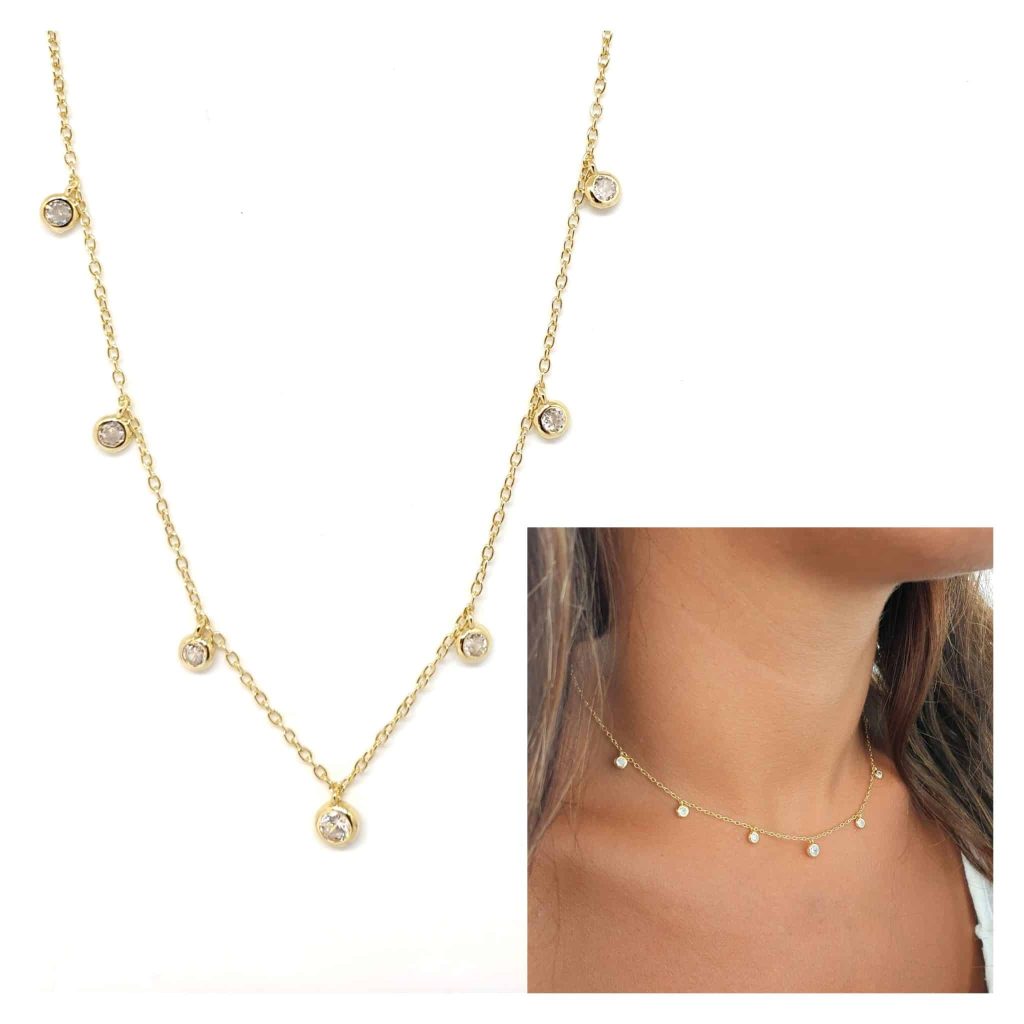Collar puntos de luz oro de 14 quilates