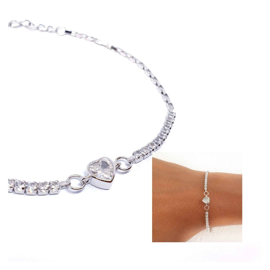 Pulsera corazón brillo