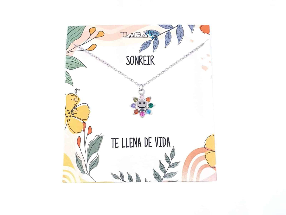 Collar happy de plata de ley - vista adicional