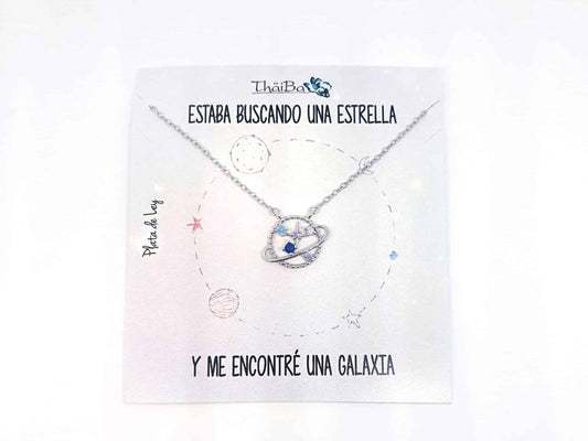 Collar galaxia de plata de ley