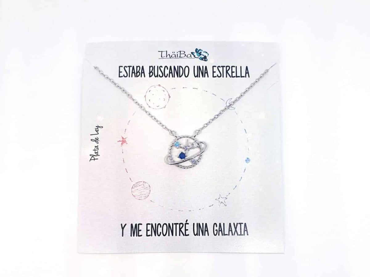 Collar galaxia de plata de ley - vista adicional